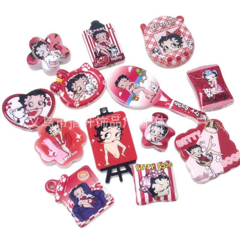 Wholesale 100pcs/pack Through-hole printed irregular beaded pen keychain OLY Exclusive